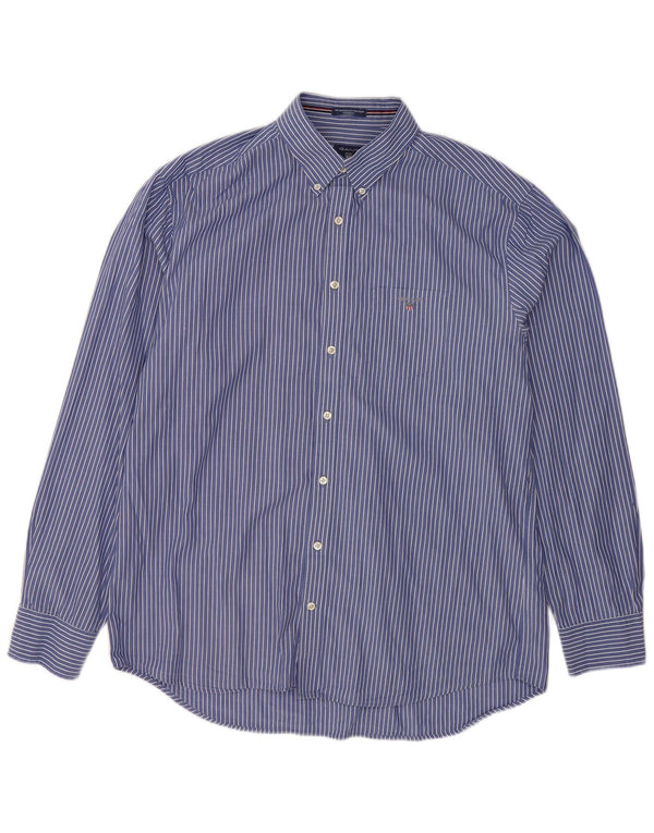 Gant Camicia da uomo vestibilità regolare taglia 43/44 17 1/2 XL Cotone gessato blu