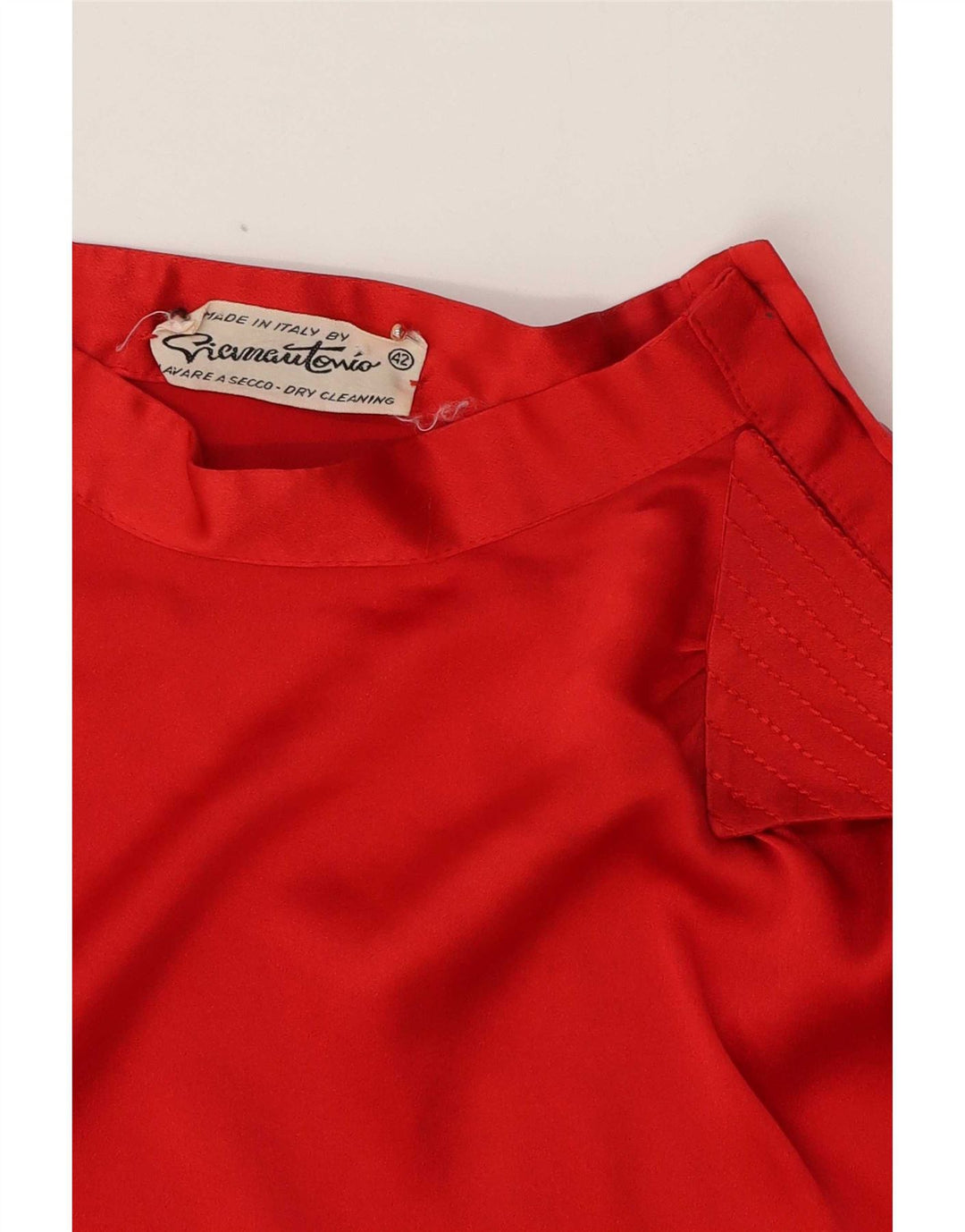 Top camicetta a maniche lunghe da donna vintage IT 42 rosso medio