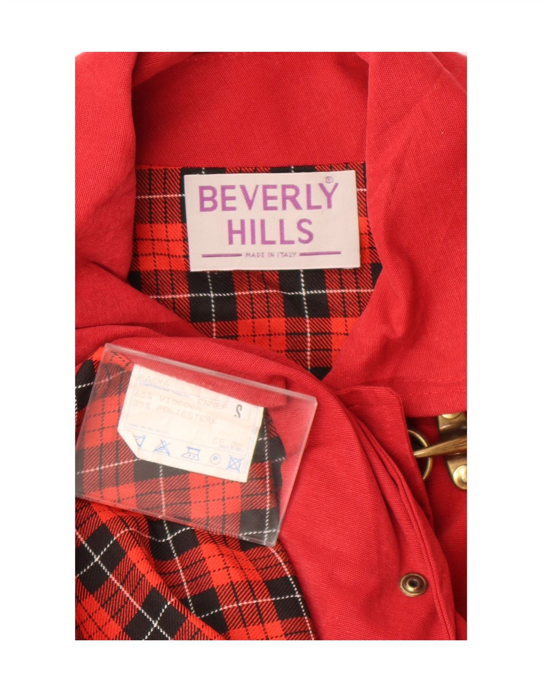 BEVERLY HILLS Womens Overcoat UK 10 Small Red Viscose