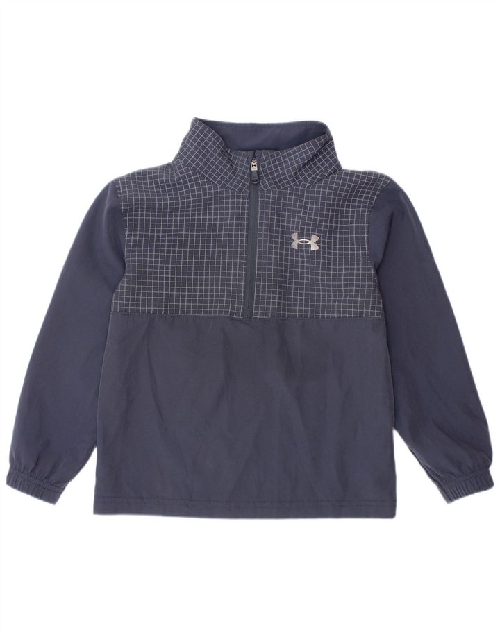 Пуловер с графическим рисунком для мальчиков UNDER ARMOR, топ 2–3 лет, темно-синий в клетку