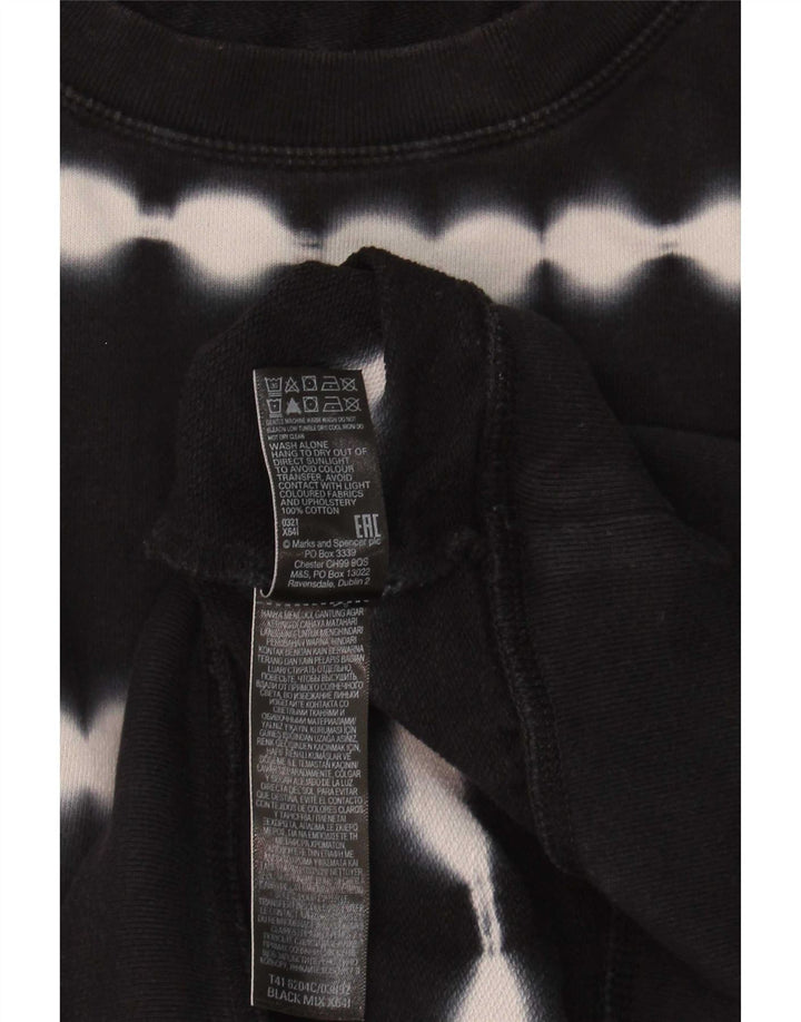 Marks & Spencer Womens Oversized Sweatshirt Jumper UK 18 XL Black Tie Dye