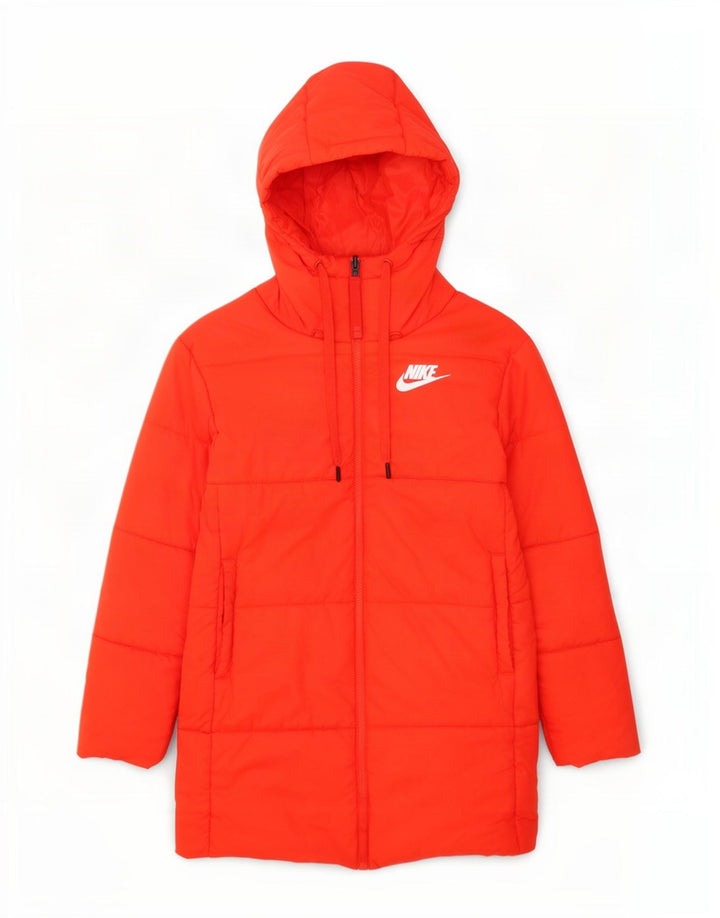 Nike Abrigo acolchado reversible con gráfico extragrande para mujer UK 10 Small Naranja