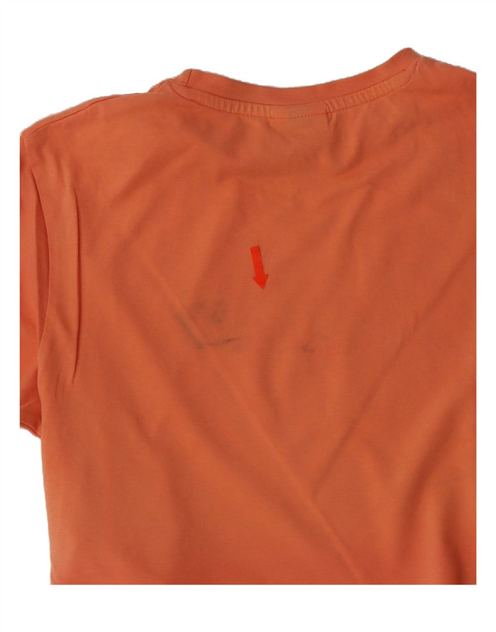 ELLESSE Womens Crop Graphic T-Shirt Top UK 12 Medium Orange Vintage Ellesse and Second-Hand Ellesse from Messina Hembry 
