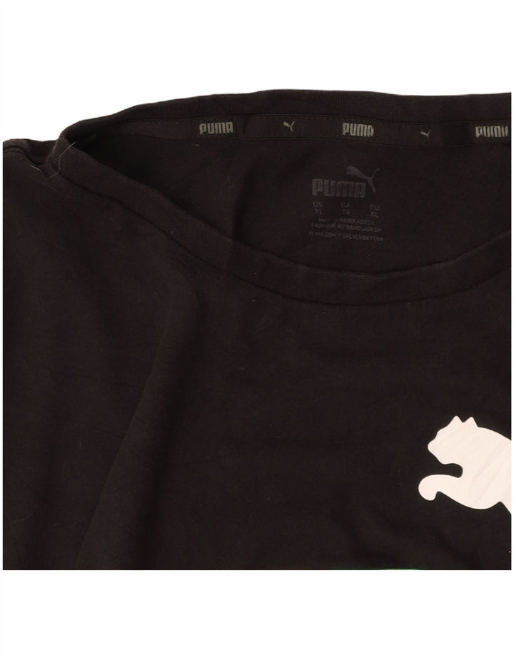 PUMA Mens Graphic T-Shirt Top XL Black