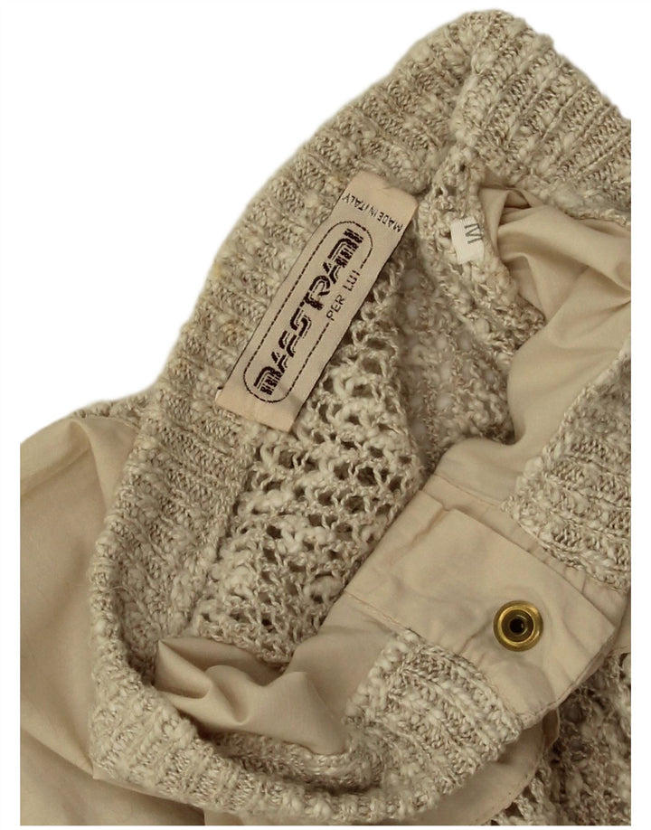 Vintage herre cardigan sweater medium beige bomuld