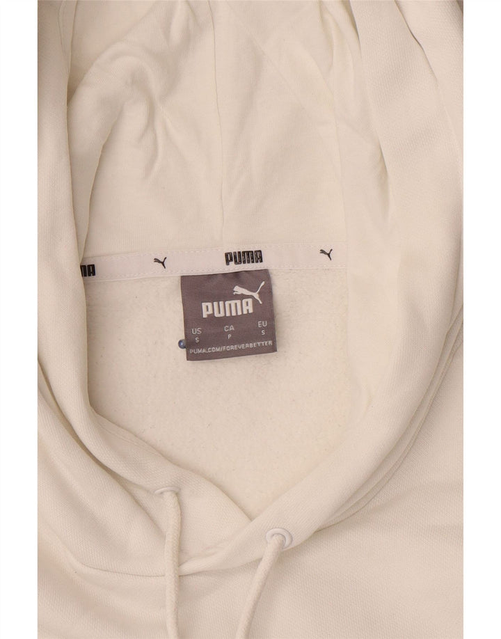 PUMA Mens Graphic Hoodie Jumper Small White Cotton Vintage Puma and Second-Hand Puma from Messina Hembry 