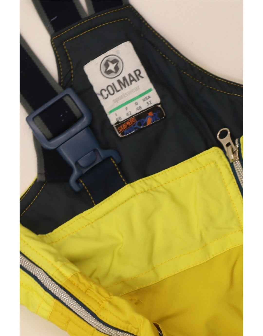 Colmar Mens Dungarees Ski Trousers IT 48 Medium Yellow Colourblock