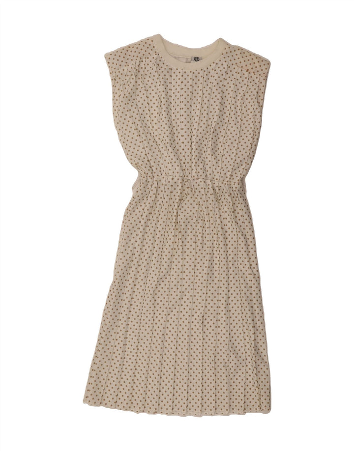 C&A Womens Sleeveless A-Line Dress EU 40 Medium White Polka Dot Polyester Vintage C&A and Second-Hand C&A from Messina Hembry 