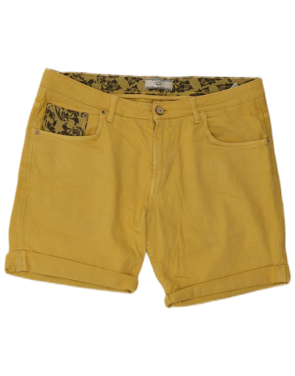 Pantaloncini di jeans da uomo Zara EU 44 Large W34 cotone giallo