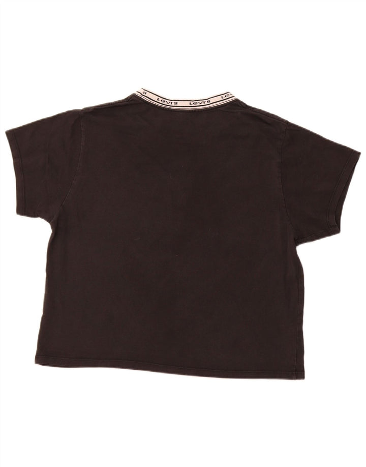 LEVI'S Womens Graphic T-Shirt Top UK 14 Medium Black