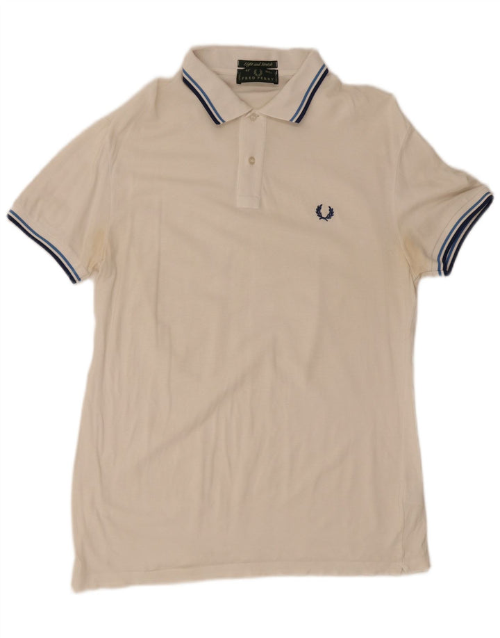 Fred Perry Polo Homme Blanc Moyen Coton