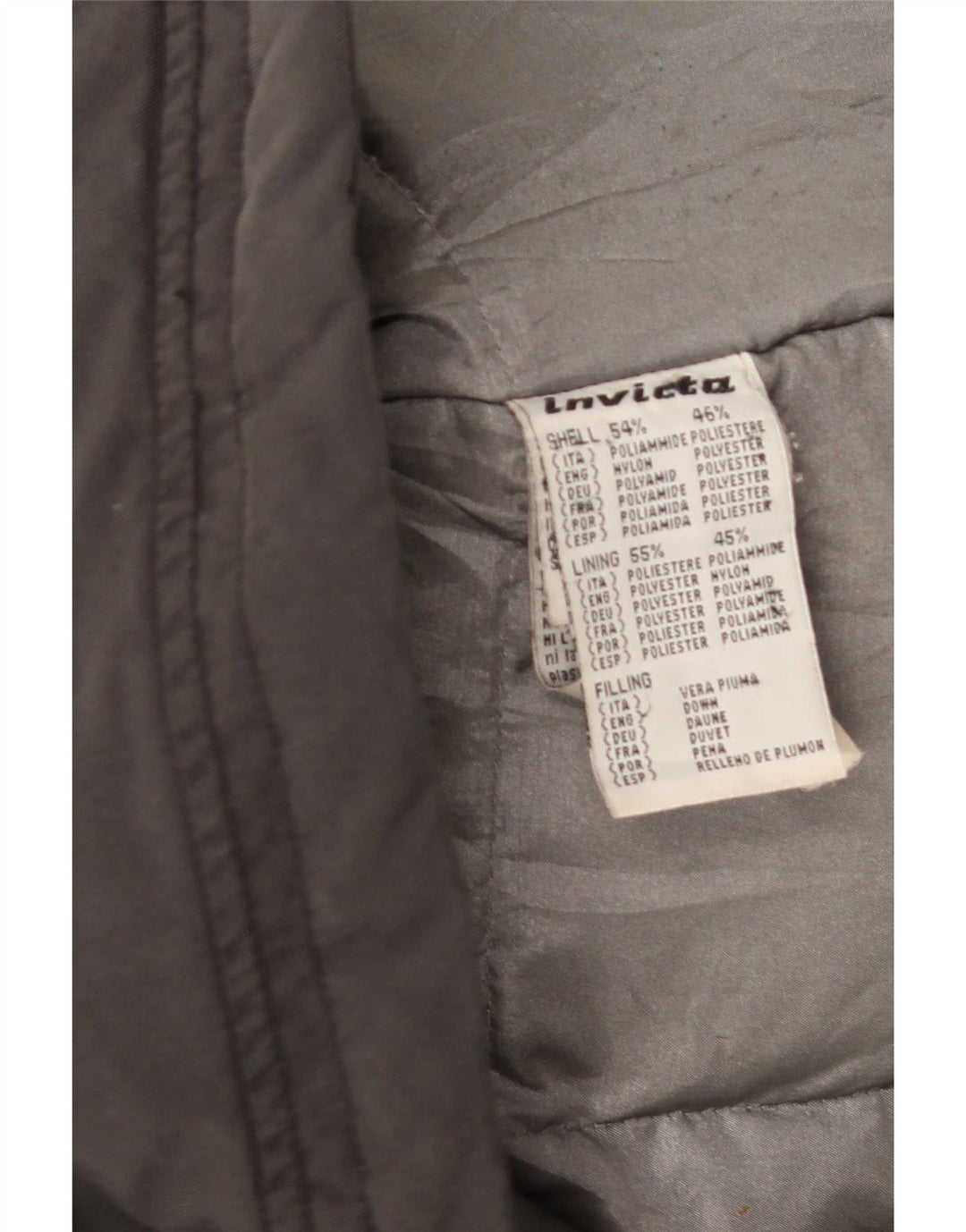 Invicta Herren Wattierte Jacke UK 40 Large Graues Nylon