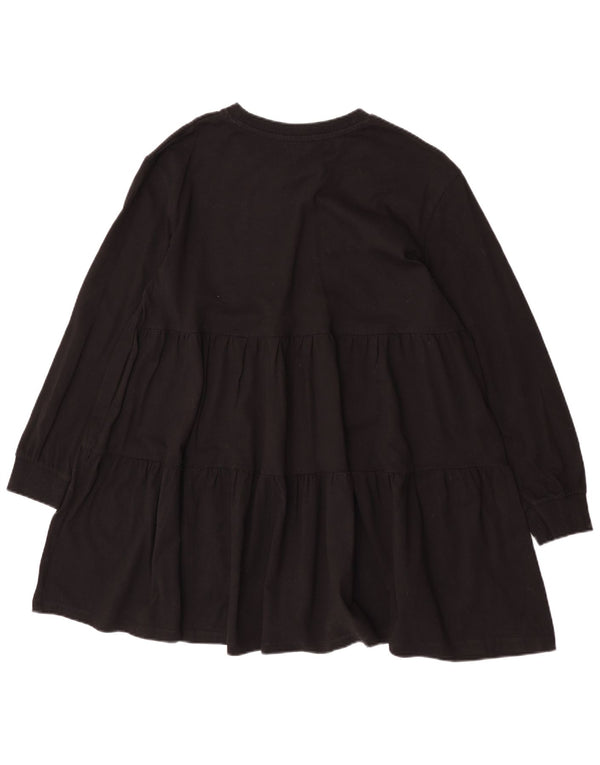 Zara Womens Long Sleeve Tiered Dress UK 14 Medium Black