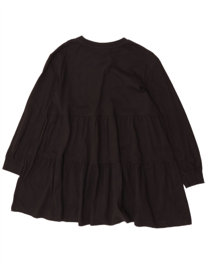 Zara Dame Langærmet Tiered Dress UK 14 Medium Sort