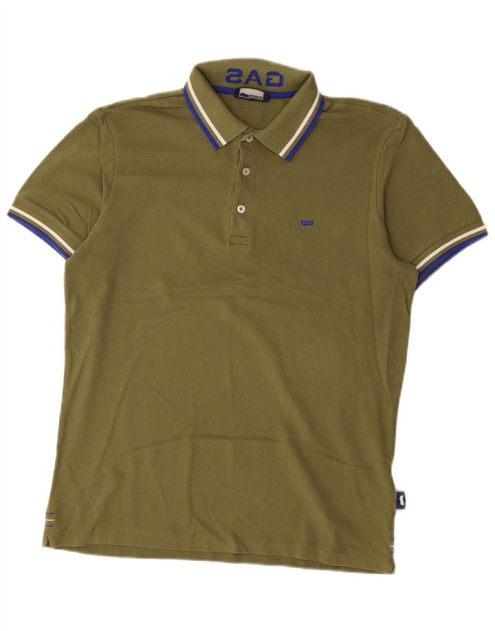 Gas Mens Polo Shirt Large Khaki Cotton