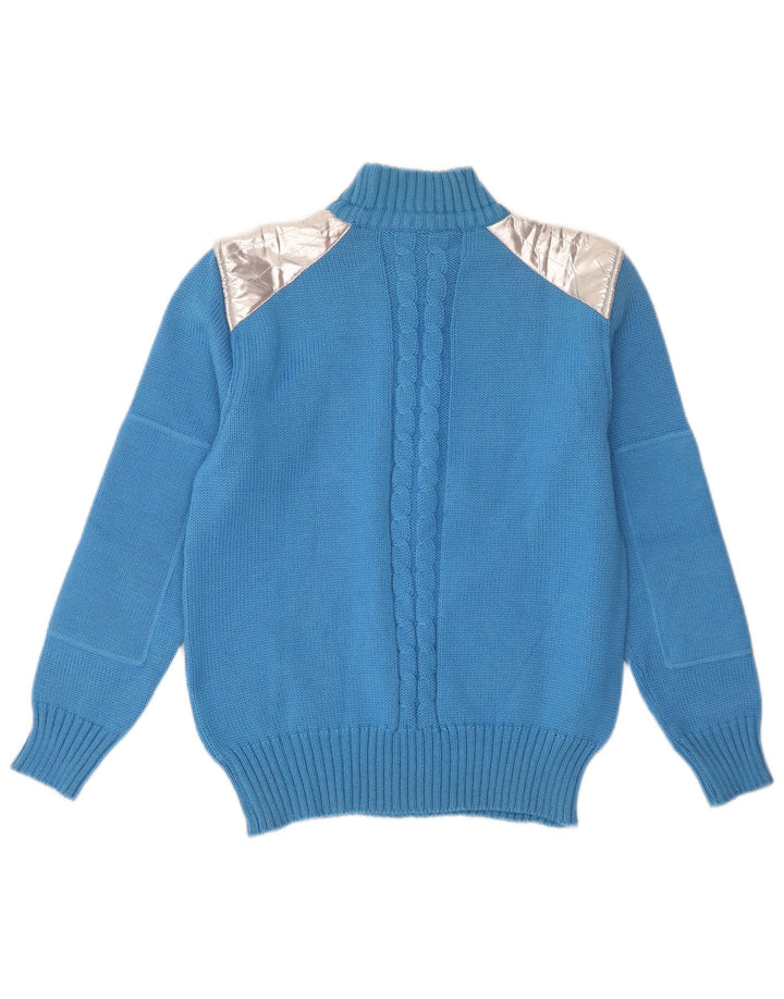 Vintage Womens Turtle Neck Jumper Sweater IT 44 Medium Blue Colourblock