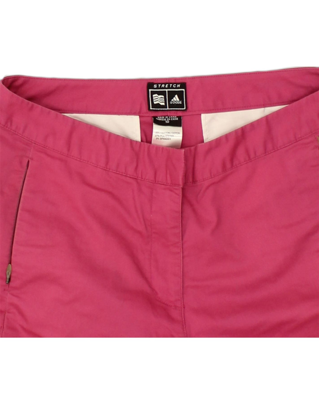 ADIDAS Womens Stretch Straight Capri Trousers US 10 Large W32 L24 Pink | Vintage Adidas | Thrift | Second-Hand Adidas | Used Clothing | Messina Hembry 