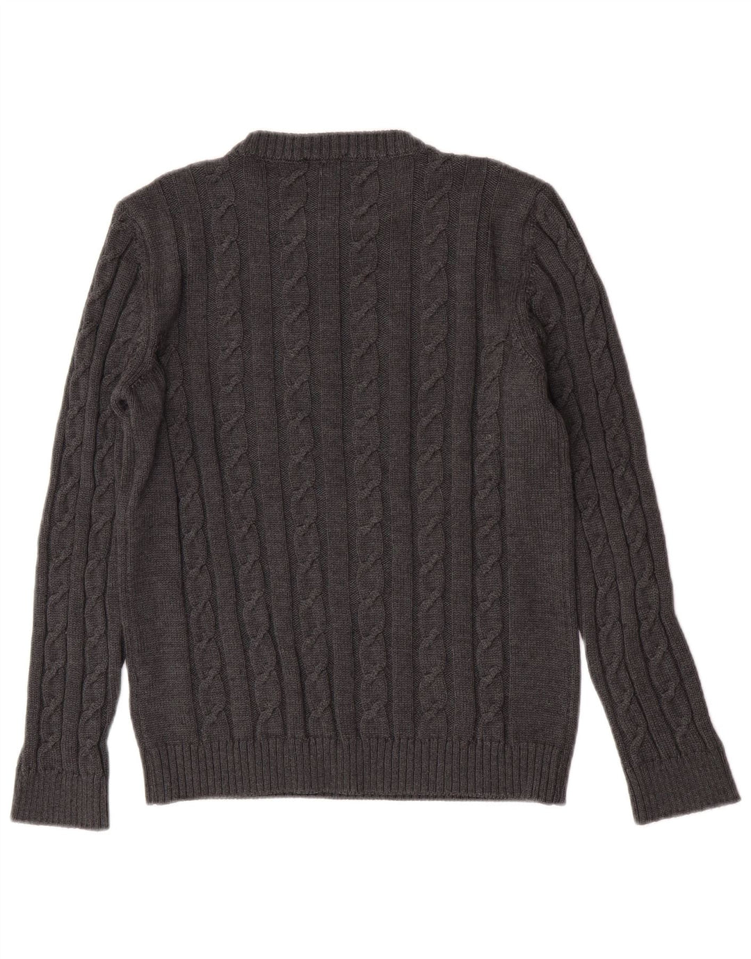 Damski sweter z okrągłym dekoltem Refrigiwear Średni szary z dziewiczej wełny