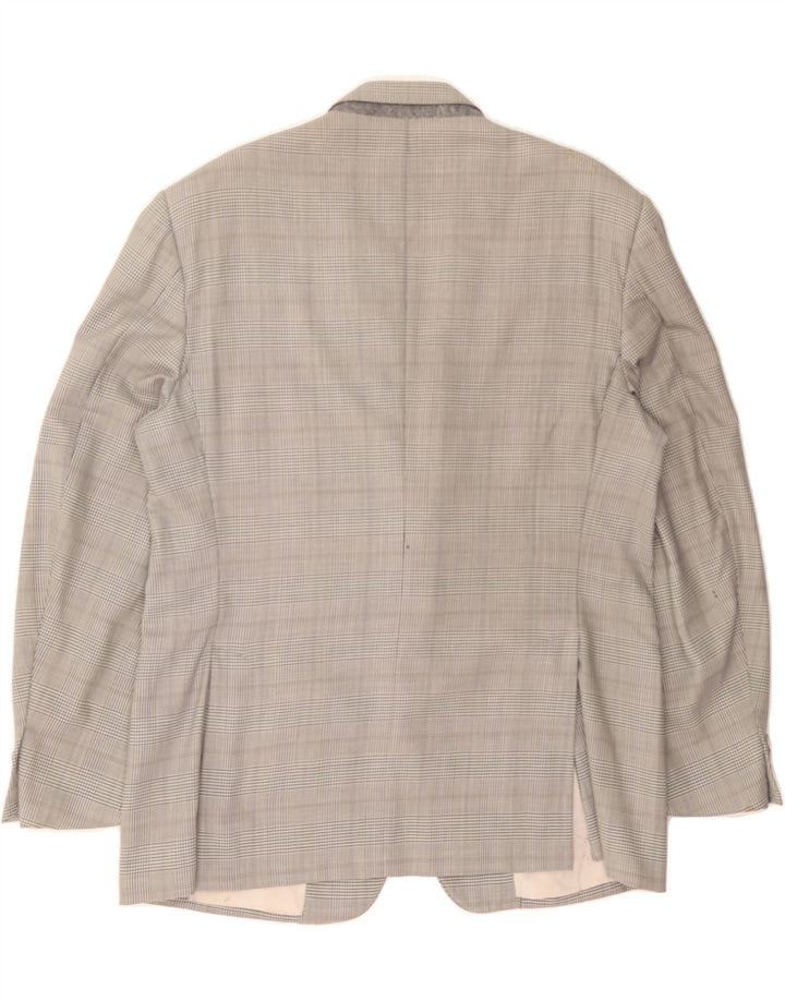 TRUSSARDI Mens 2 Button Blazer Jacket UK 40 Large Grey Houndstooth Vintage Trussardi and Second-Hand Trussardi from Messina Hembry 