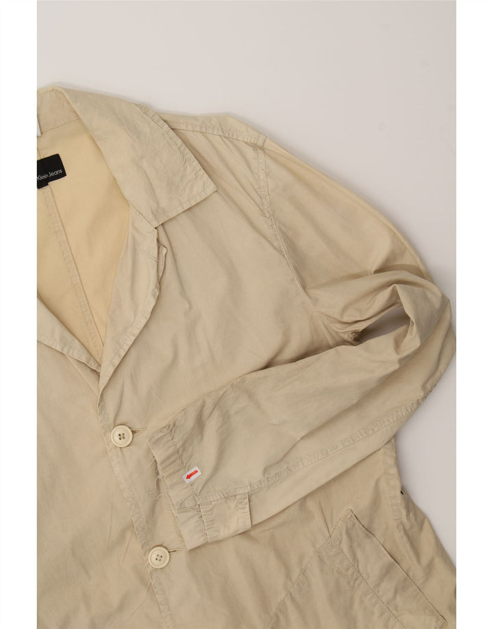 CALVIN KLEIN JEANS Womens Overcoat UK 18 XL Beige Vintage Calvin Klein Jeans and Second-Hand Calvin Klein Jeans from Messina Hembry 