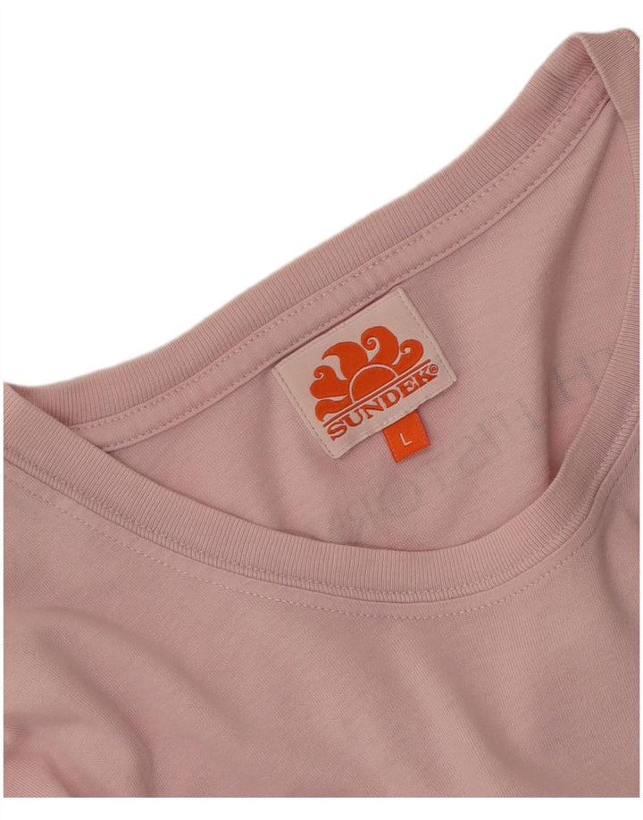 Sundek Herre Grafisk T-Shirt Top Stor Pink