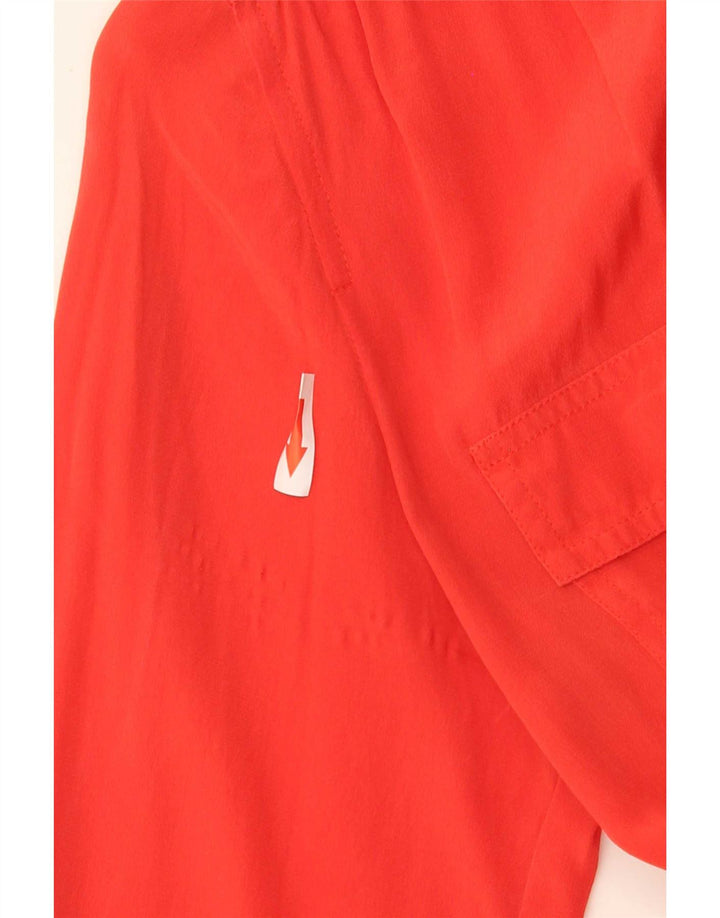 Camisa feminina J. Crew EUA 6 seda vermelha média