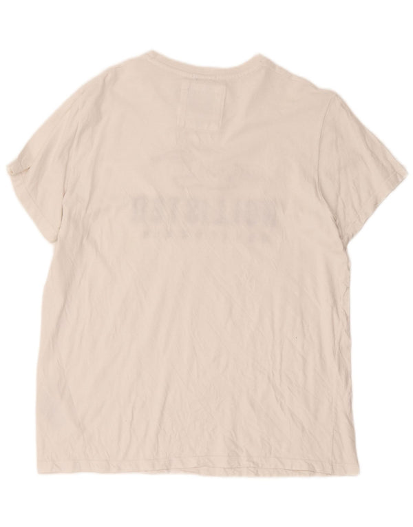 Hollister Mens Muscle Graphic T-Shirt Top Large White Cotton