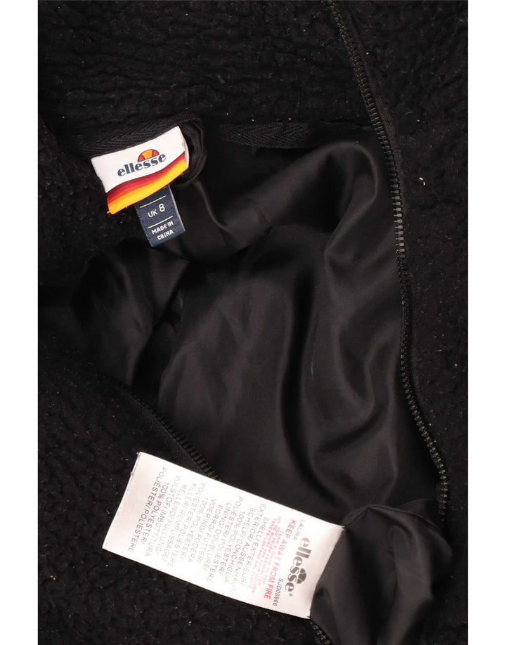 Ellesse Damen-Fleecejacke in Übergröße, UK 8, Größe S, Schwarz, Polyester