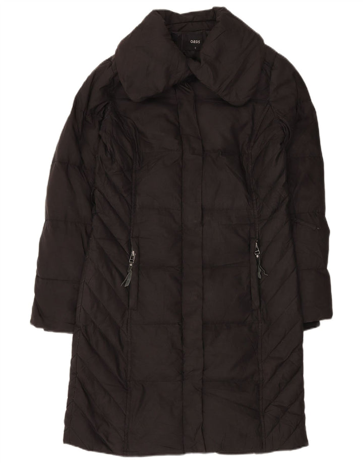 OASIS Womens Oversized Padded Coat UK 10 Small Black Polyester