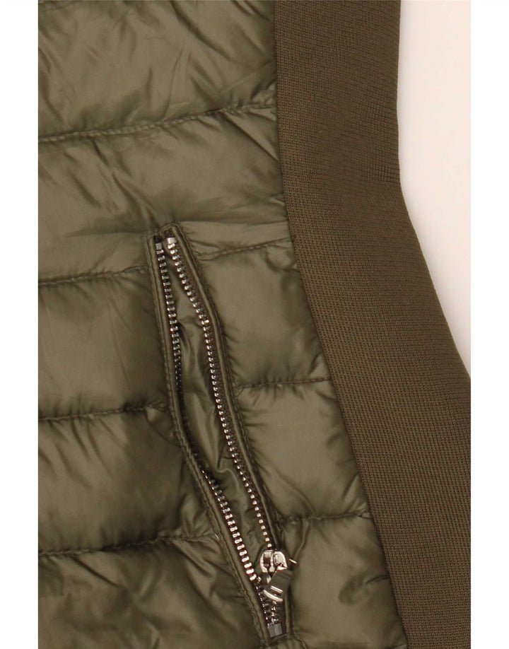 Zara hættejakke til kvinder UK 12 Medium Khaki Colourblock