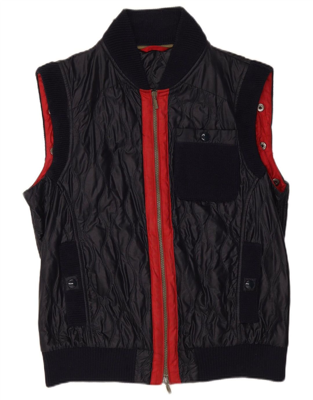 Iceberg Mens Quilted Gilet IT 52 XL Navy Blue Colourblock Polyamide