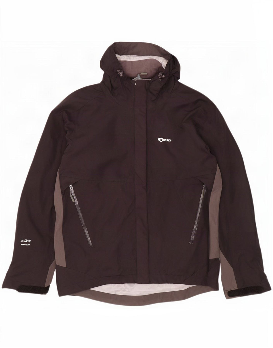 Nordsen Mens Hooded Rain Jacket UK 38 Medium Black Colourblock Nylon