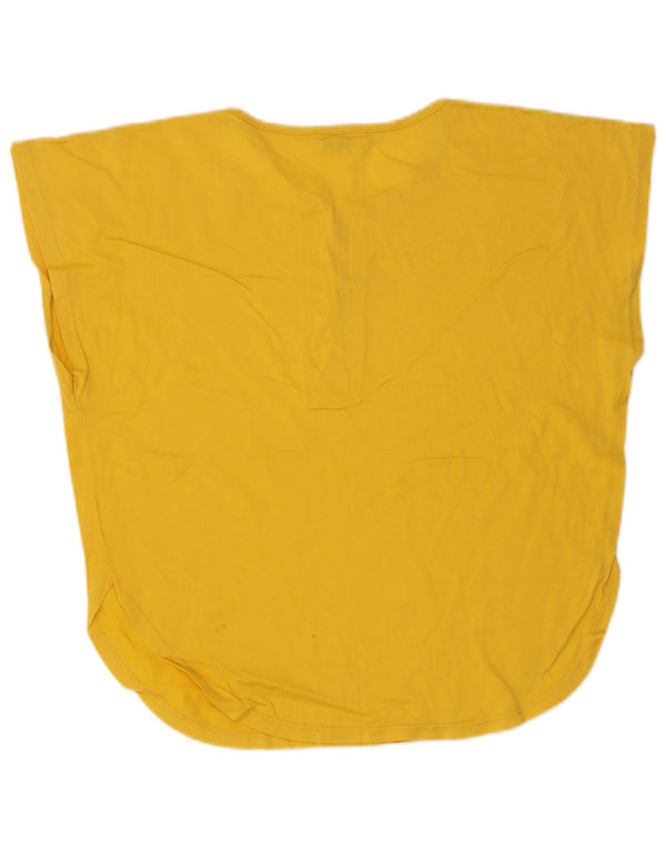 T-shirt grafica da donna Marella Top UK 14 grande cotone giallo