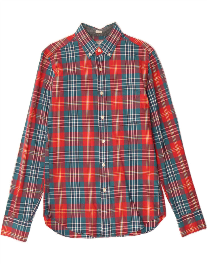 J. CREW Mens Tailored Slim Fit Shirt Small Multicoloured Check Cotton Vintage J. Crew and Second-Hand J. Crew from Messina Hembry 