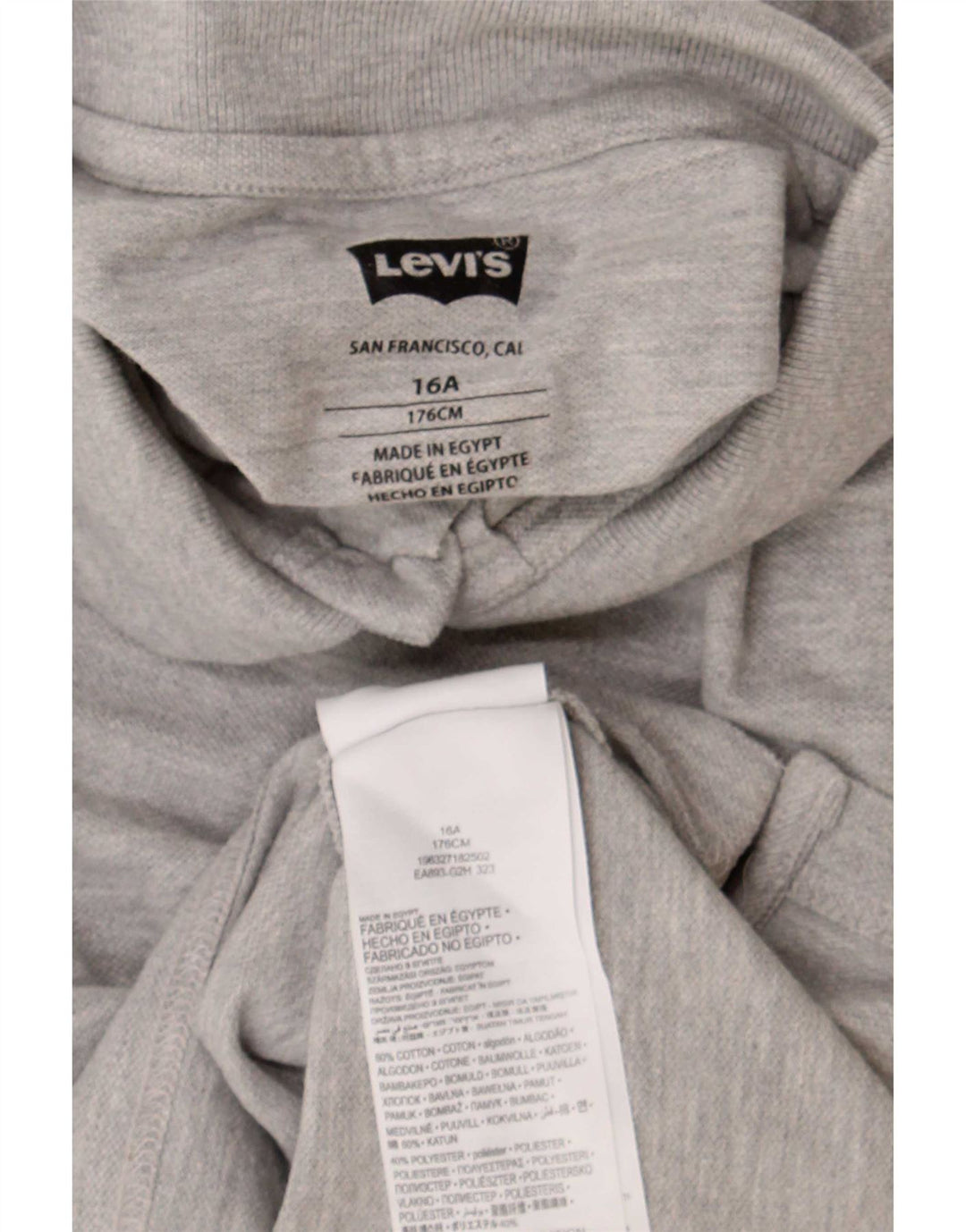 Levi's Boys Polo Shirt 15-16 Years Grey Flecked Cotton