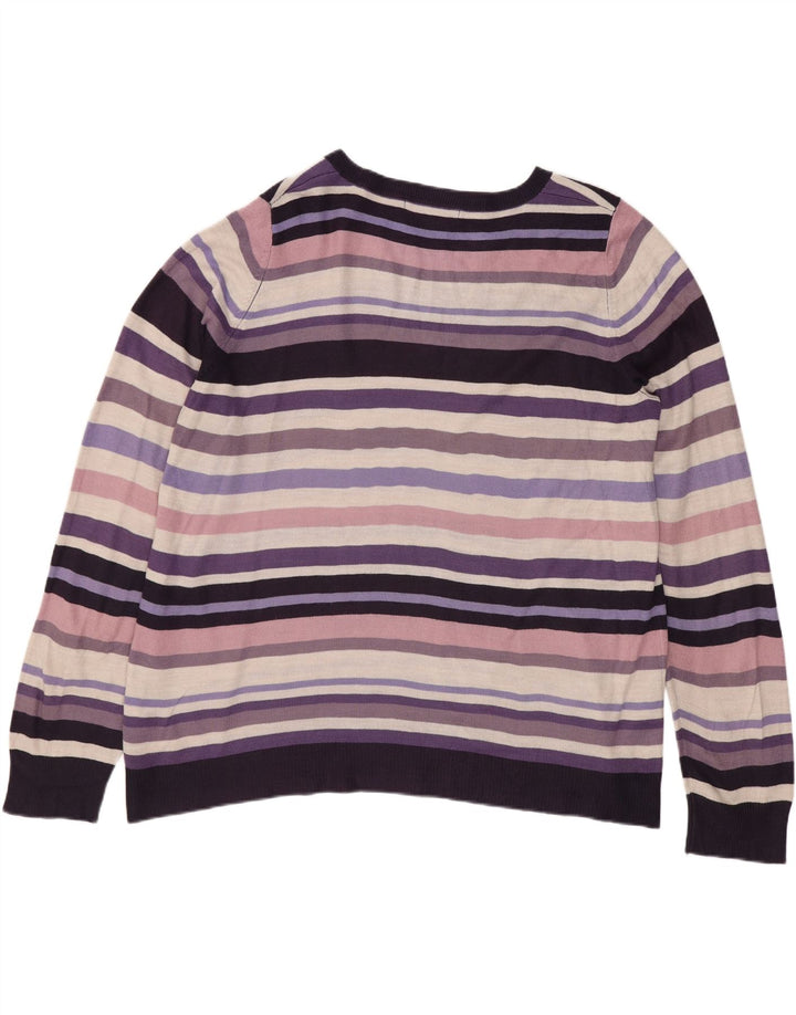 Marks & Spencer Womens Boat Neck Jumper Sweater UK 16 Large Multicoloured