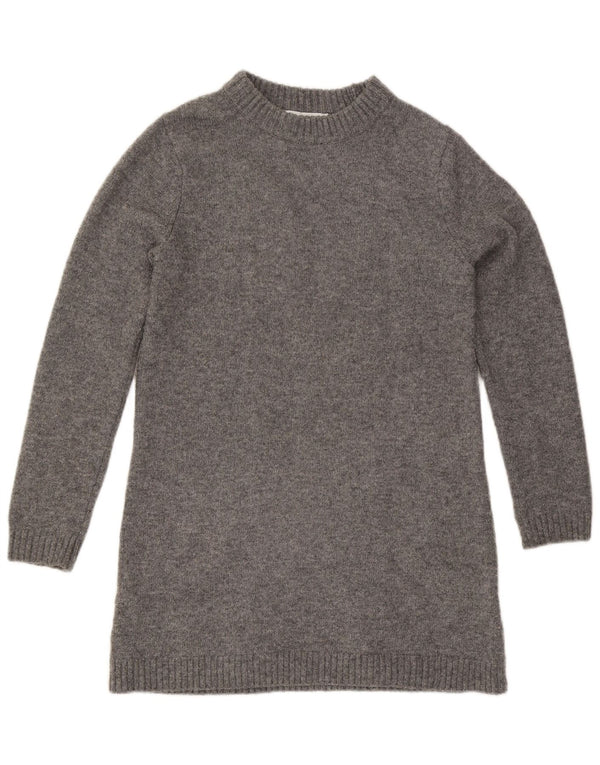 Zara Womens Long Sleeve Jumper Dress UK 6 XS Grey Polyester