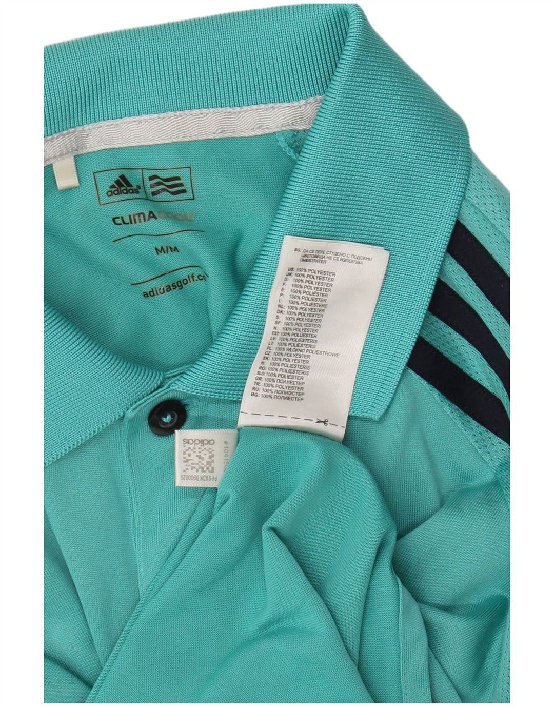 Adidas Mens Climacool Polo Shirt Medium Turquoise Polyester
