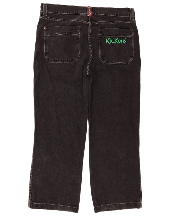 Kickers Mens Straight Jeans W36 L28 Black Cotton