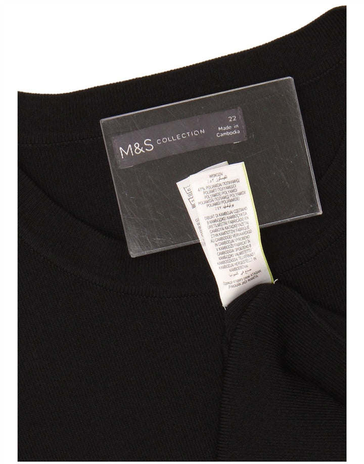 Marks & Spencer Womens Vest Top UK 22 3XL Black Viscose