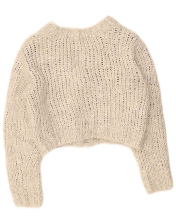 Pulover cardigan pentru femei Zara UK 10, nailon, gri mic