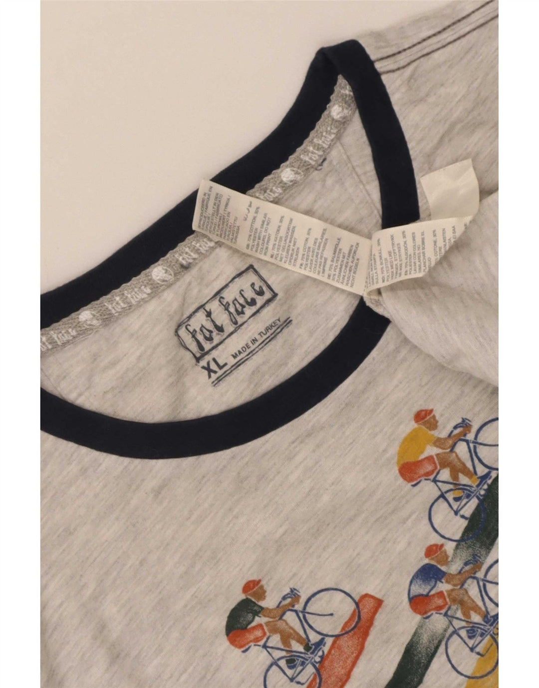 Fat Face Herren-T-Shirt mit Grafik, XL, graue Baumwolle