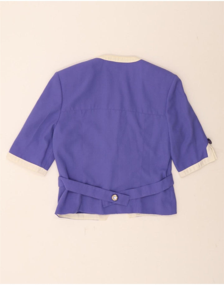 HARDOB Womens Short Sleeve 3 Button Blazer Jacket UK 10 Small Purple Vintage Hardob and Second-Hand Hardob from Messina Hembry 