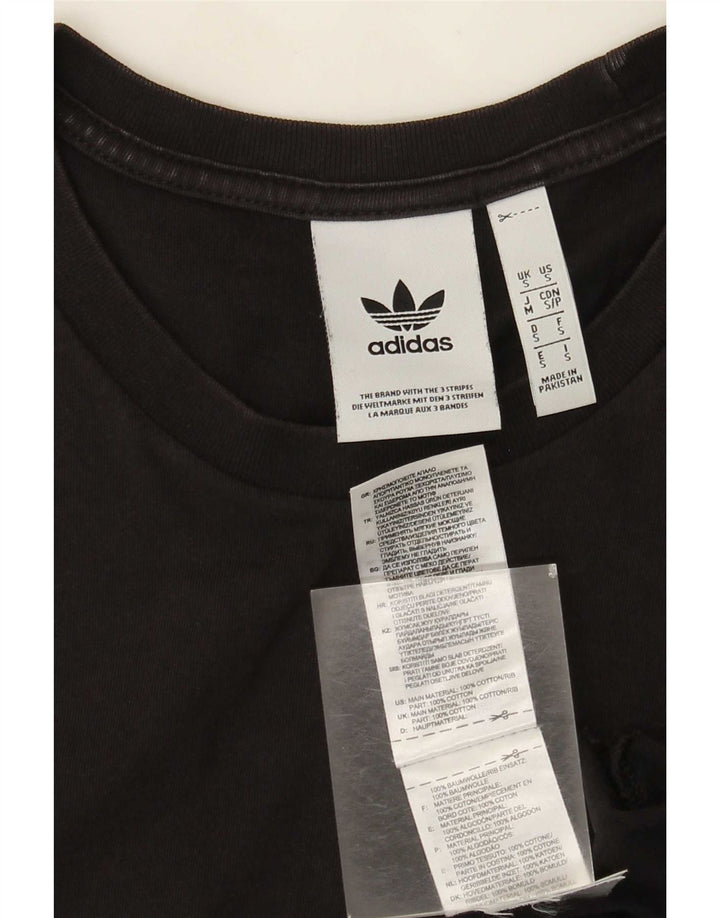 Adidas Mens T-Shirt Top Small Black Cotton
