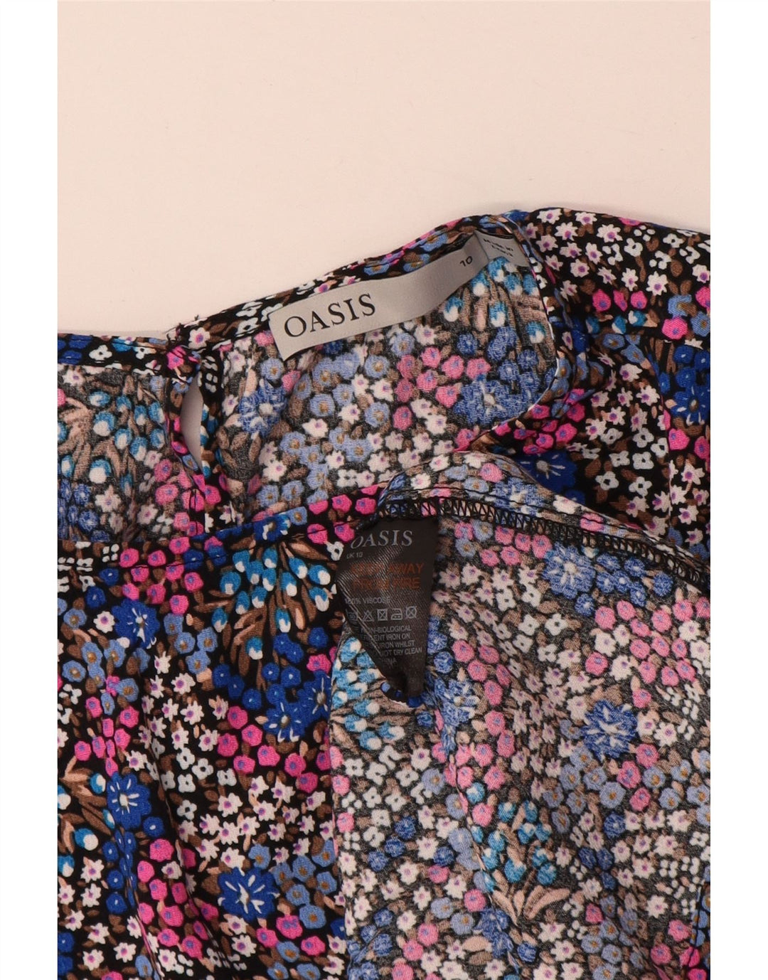 Oasis Womens Blouse Top UK 10 Small Multicoloured Floral Viscose