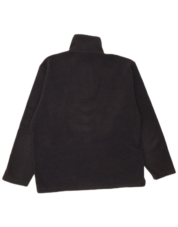 K-Way Mens Zip Neck Fleece Jumper Medium Black Striped
