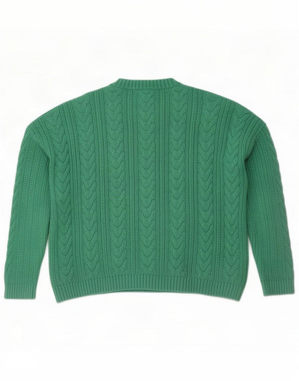 Superdry Womens Relaxed Fit Crew Neck Jumper Sweater UK 12 Medium Green