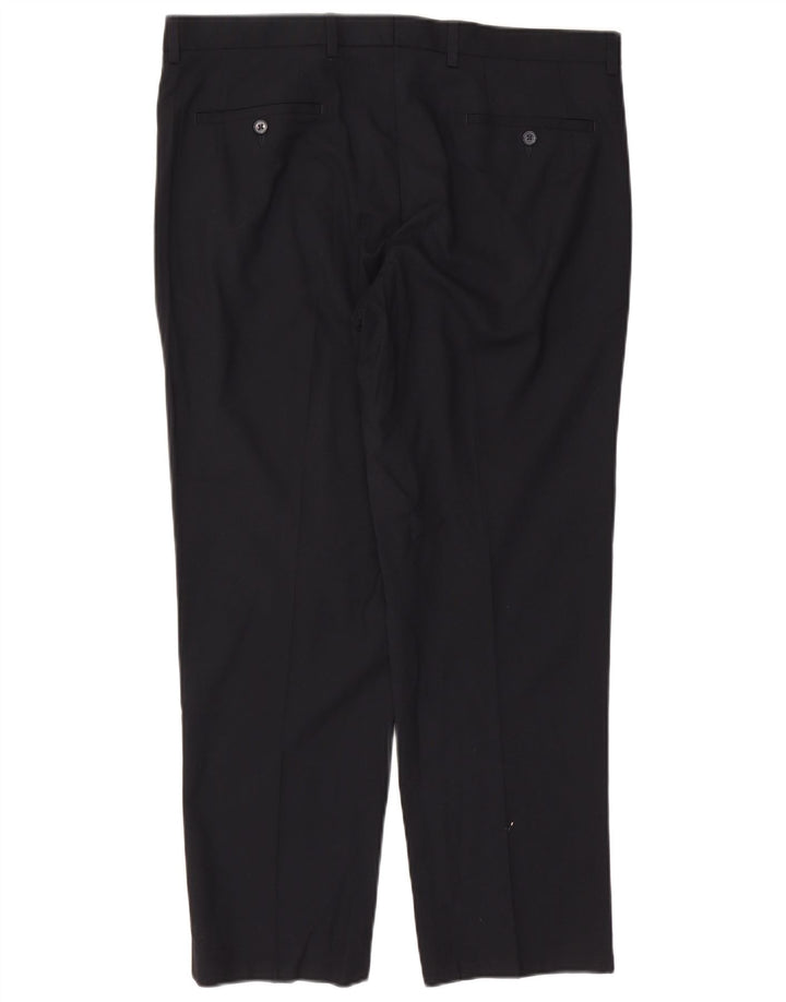 Marks & Spencer Mens Tailored Straight Suit Trousers W38 L29 Navy Blue