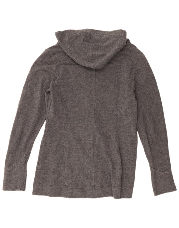 The North Face Womens Hooded Open Cardigan Sweater UK 16 Large Grey Cotton