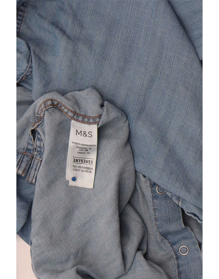 Marks & Spencer Womens Denim Shirt UK 18 XL Blue Lyocell